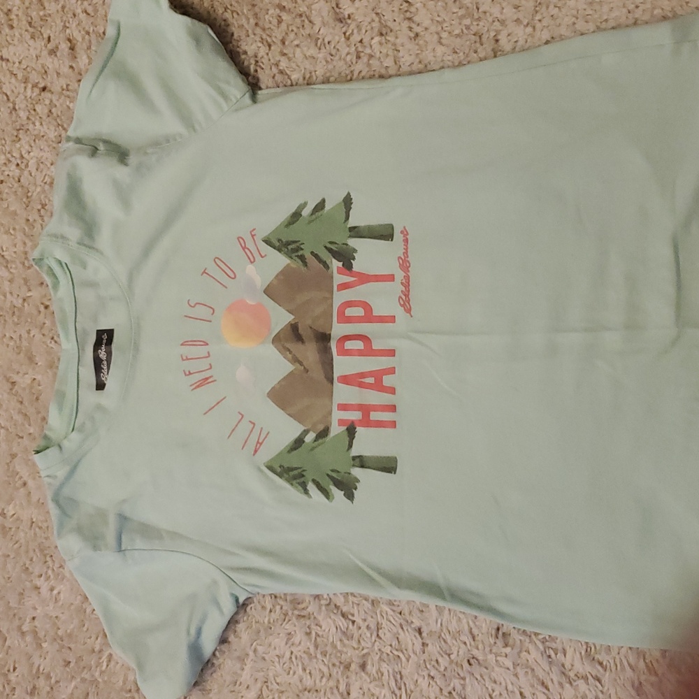 5 For $25 Eddie Bauer Kids‎ Graphic Tee Size Large 14/16 Green